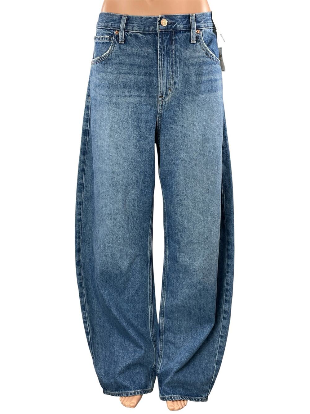 NEW Gap Women's Blue Barrel High Waisted Baggy Wide Leg Denim Jeans Size 31